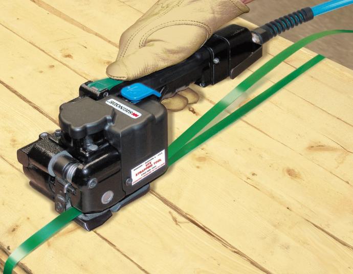 Flejadora manual semiautomática para paletización de cargas